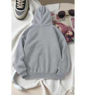 Unisex CHERRY Tasarım Basklı Sweatshirt (Gri)
