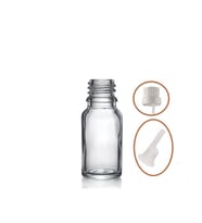 10ml şeffaf cam içten damlalıklı şişe beyaz kapak, 12 adet, damlalıklı şişe, damlatmalı şişe