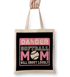 Cute & Funny Danger Softball Mom Will Shout Loudly Bez Çanta Uzun Saplı