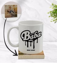 BK Gift Kişiye Özel Kahraman Baba Tasarımlı Beyaz Kupa Bardak ve Ahşap Bardak Altlığı Hediye Seti - Model 1