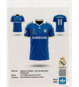Chelse’a. Drogba Mavi Yakalı 2008 Futbol Yetişkin Forması Chelse’a. Drogba Mavi Yakalı 2008 Futbol Yetişkin Forması