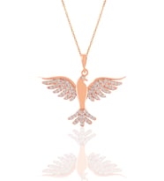 Söğütlü Silver Gümüş rose zirkon taşlı simurg anka kuşu kolye