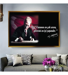 Altın Çerçeveli dekoratif tablo a812 (Gold)
