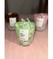 Buzlu Matcha Latte Mum – Sahte Matcha İçecek – El Yapımı Soya & Jel Mum (Ebru Yeşil)