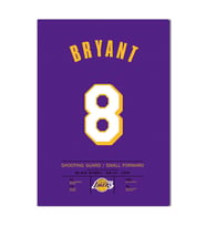 Kobe Bryant 8 Forma Kanvas Tablo 40x55cm NBA Lakers Jersey
