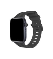 Uray store Apple Watch 38mm KR408 Çizgili Silikon Kordon - Koyu Gri