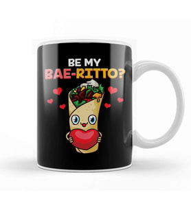 Cute & Funny Be My Bae rrito Baerrito Burrito Pun Kupa Bardak Porselen
