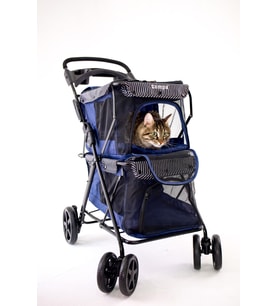 Zampa Twins Kedi Köpek Arabası Lacivert BL04N 51x85x100 Cm - Katlanabilir, Konforlu ve Güvenli Taşıma Çözümü
