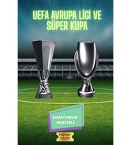 UEFA Avrupa Ligi & UEFA Süper Kupa 3D Maket Seti (15 cm) + Şampiyonlar Ligi Logolu Anahtarlık Hediye