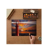 Günbatımı Deniz Feneri Tasarımı 240 parça Ahşap Puzzle Ahşap Kutuda MP08279