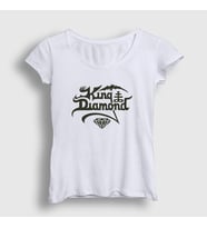 Presmono Kadın Beyaz Logo Rock King Diamond T-Shirt 485459tt (Beyaz)