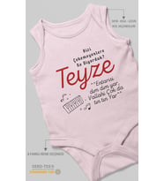 Bizi Çekemeyenlere Ne Diyorduk Teyze Baskılı Bebek Zıbını – Çıtçıtlı Body  %100 Pamuk Sıfır Kol (Bebek Pembesi)