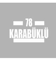 78 Karabüklü Araba Sticker siyah 16x9 CM (Beyaz)