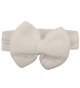 Kız Bebek Büyük Fiyonklu Beyaz Bandana (Standart)