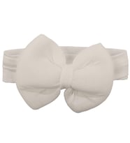Kız Bebek Büyük Fiyonklu Beyaz Bandana (Standart)