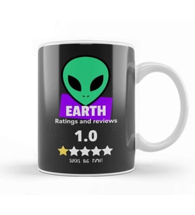 Earth Alien Rating Kupa Bardak Porselen
