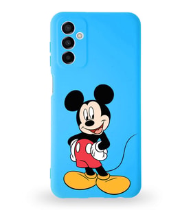 Samsung Galaxy A04s Uyumlu Lansman Kılıf Altı Kapalı İçi Kadife  Mickey Mouse-E Tasarımlı  Kapak (Şeffaf)