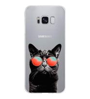 PrintiFy Samsung Galaxy S8 ile Uyumlu 1mm Slim Fit Kedi 3 050d Baskılı Şeffaf  Kılıf
