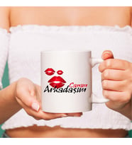 LB Canım Arkadaşım Öpücük Beyaz Kupa Bardak, Arkadaşa Hediye