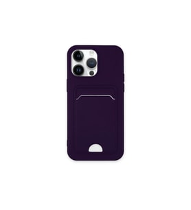 Apple İphone 14 Pro Max Kılıf Kelvin Kartvizitli Silikon - Derin Mor