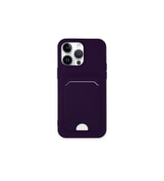 Apple İphone 14 Pro Max Kılıf Kelvin Kartvizitli Silikon - Derin Mor