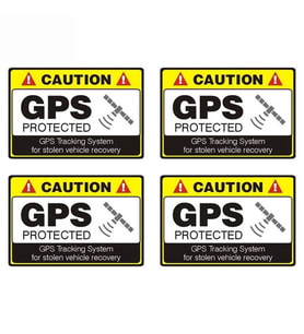 4X GPS Koruma Takip araba Sticker 12CMx8CM Etiket