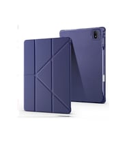 Fuchsia Honor Pad GT Pro ile Uyumlu Kalem Bölmeli Uyku Modlu Standlı Trifolding Tablet Kılıfı (Lacivert)
