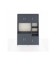 Arges Dolap 10 Raflı 6 Kapaklı 132x30x195 Antrasit-Antrasit/Antrasit