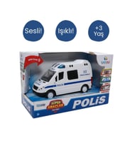 Sesli ve Işıklı Polis Aracı – Sürtme Güçlü Oyuncak Araç (112 Polis İmdat) (Beyaz)