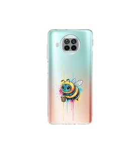 Xiaomi Mi 10T Lite ile uyumlu Splash arı tasarımlı şeffaf silikon kılıf