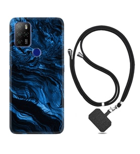 Omix X300 X500 X400 X600 X700 Kılıf Boyun Askılı Silikon Blue MArble 1379