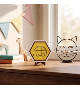 Özgün Tasarım Karavan Temalı Masaüstü Süsü Çalışma Alanlarınız İçin Modern ve Şık Bir Görünüm Sunan Parça 10x10 cm, Sarı