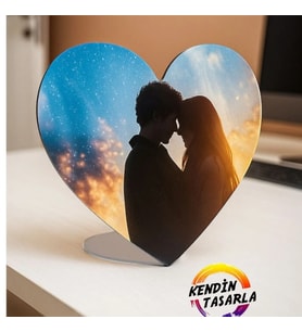 Kişiye Özel Tasarım Kalpli Metal Levha  Çerçeve15x19cm (,Hediye,Paketi Yapılır,Not Yazılır)