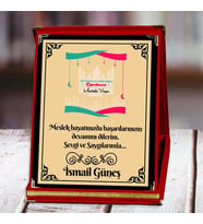Din Kültürü ve Ahlak Bilgisi Öğretmeni Baskılı Plaket (6. Tasarım)  Kişiye Özel (Kırmızı)