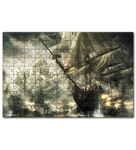 Cakapuzzle Deniz Savaşındaki Yelkenli Gemiler Puzzle Yapboz MDF (Ahşap) (120 Parça)
