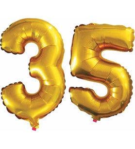 Pazariz  35 Yaş Sayı Folyo Balon Altın 90 cm
