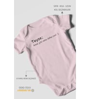 Teyze; Anne Gibi Ama Daha Cool Baskılı Bebek Zıbını – Çıtçıtlı Body  %100 Pamuk Kısa Kol (Bebek Pembesi)
