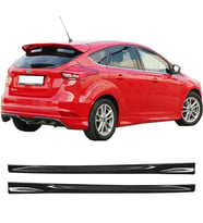 Ford Focus 3 HB Yan Marşpiyel Seti Plastik 2 Adet Mat Siyah 2012 - 2018 karlık+ek+bodykit
