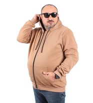 Starbattal Büyük Beden Unisex Kapüşonlu 3ip Sweat 11701 S.KAHVE
