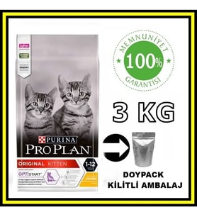 Pro Plan Kitten Yavru Tavuklu Kedi Maması 3 Kg AÇIK MAMA ( SÜRPRİZ HEDİYELİ)SKT:06/2027