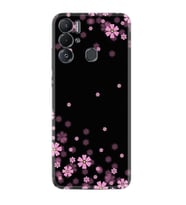 Tecno Pova Neo Kılıf Resimli Desenli Baskılı Silikon Black flowers 1391