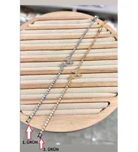 TAŞLI KELEBEKLİ ORTA KISIM BİLEKLİK (Gümüş)