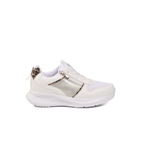 Ruffon Bej Leopar Fileli Hafif Kadın Spor Ayakkabı 1017 Z