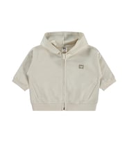 Civil Baby Civil Basic Kalp Etiketli Kapüşonlu 6-18 Ay Hırka - Lila (Açık Bej)