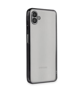 Samsung Galaxy A04 Kılıf Kamera Korumalı Lensli Silikon - Siyah