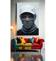 MODERN SANAT MASKELİ PORTRE Ev Duvar Salon Güzellik Salonu Ofis Dükkan Dekarasyon Kanvas Tablo (Çok Renkli)