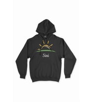 Sini Hindistan Güneş Logolu Siyah Sweatshirt Hoodie