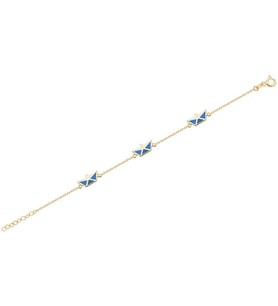 Diamond Line-Gülaylar 14 Ayar Sarı Altın Gemi Bileklik