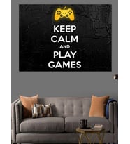 Keep Calm Gamer Yazısı Dekoratif Kanvas - Mdf Ahşap Tablo