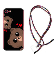Apple iPhone 5 6 7 8 Plus Se XR Kılıf Boyun Asklı Rasta Silikon Love Animals 1780
